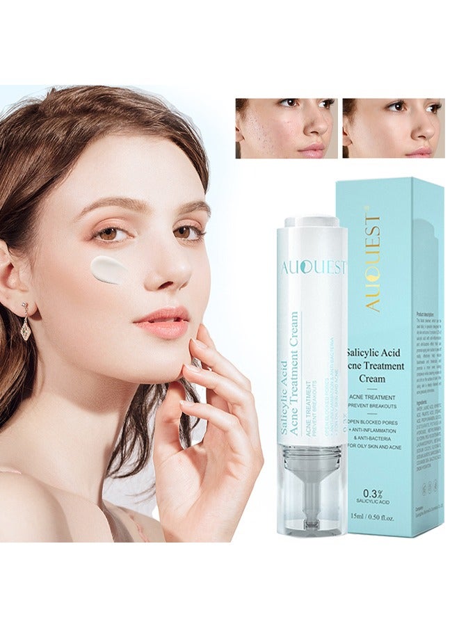 Salicylic Acid Acne Treatment Cream， Whitening Facial Treatment Hyaluronic Acid Black Dots Remove Skin Care Beauty Health