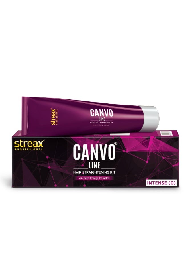 Professional Canvoline Hair Straightening Cream, With Kera-Charge Complex, For All Hair Types, Intense, 160 gm