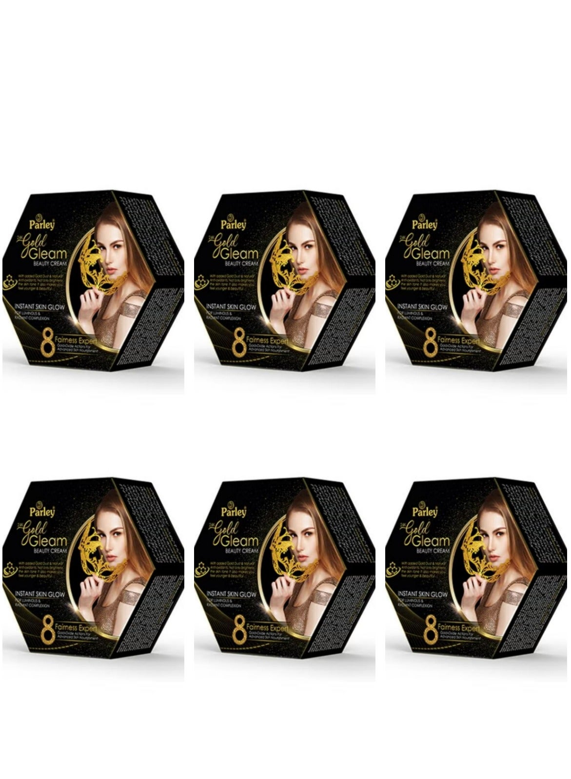 24k Gold Gleam Beauty Cream Jar 50 g 6 Pcs