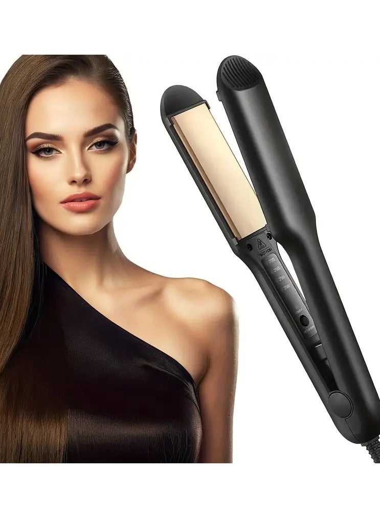 Professional 2-in-1 Hair Styler, Ceramic Flat Iron And Curling Iron, Dual-Use Straightening And Curling Tool With Adjustable Temperature Control For Straight, Curly, And Wavy Hairstyles, Gifts For Women