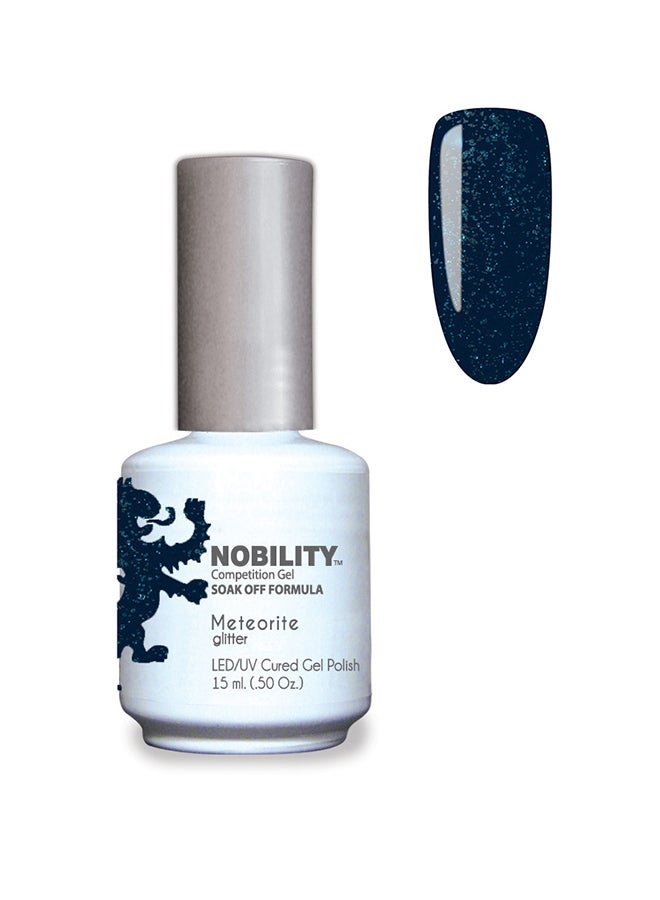 Nobility Soak Off Meteorite UV Led Cured Nail Polish Color Blue Glitter On A Black Base 15 ml Nbgp187