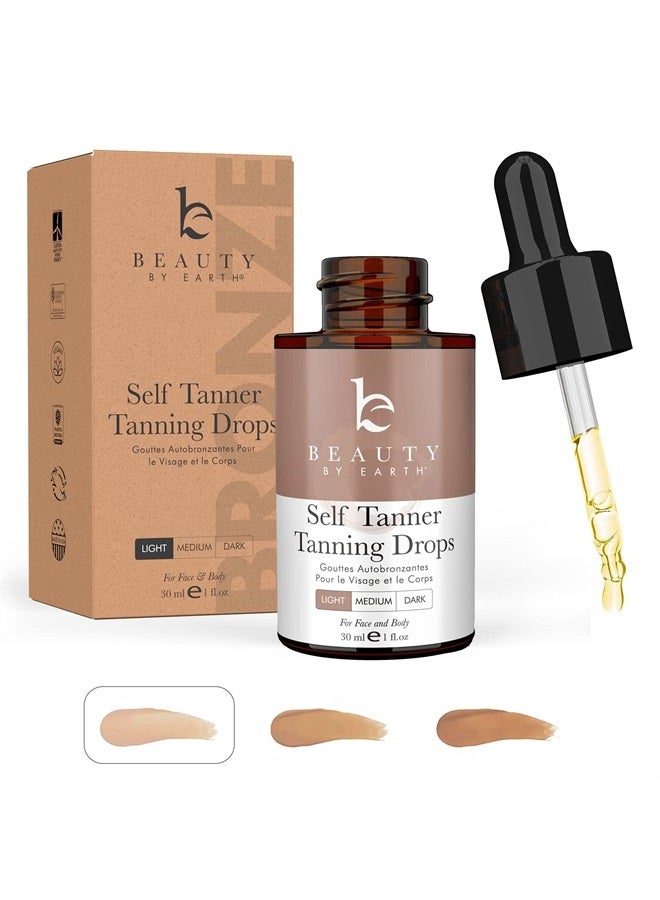 Self Tanner Drops for Face Tanner, Sunless Tan, Body & Face Self Tanner Drops, Face Tanning Drops to Make Self Tanner Face Self Tanning Lotion, Tan Drops for Face Tan