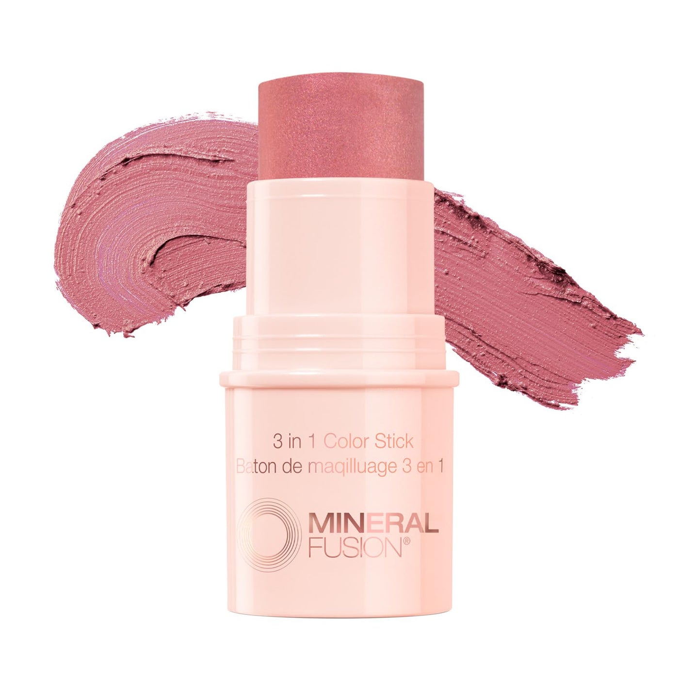 Mineral Fusion 3-in-1 Color Stick - Hydrating Cream Blush Tint for Cheek, Lip and Eye - Natural Multi Use Makeup (Rosette)