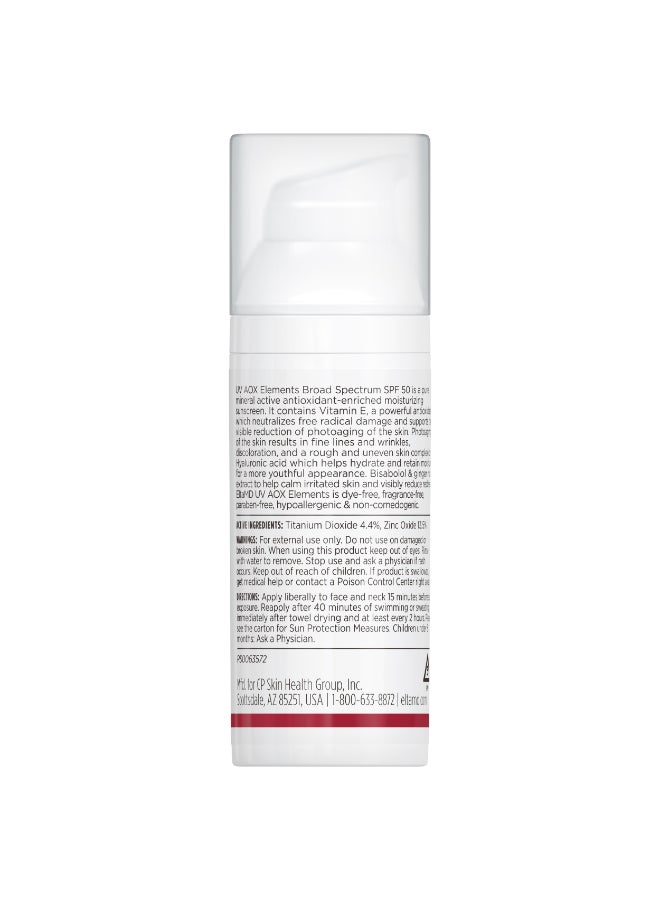 UV AOX Elements Tinted SPF 50 Mineral Facial Sunscreen (2.0 Oz) – Antioxidant UV Protection for Sensitive Skin, with Zinc Oxide & Vitamin E, Hydrating Tinted Formula - image 2