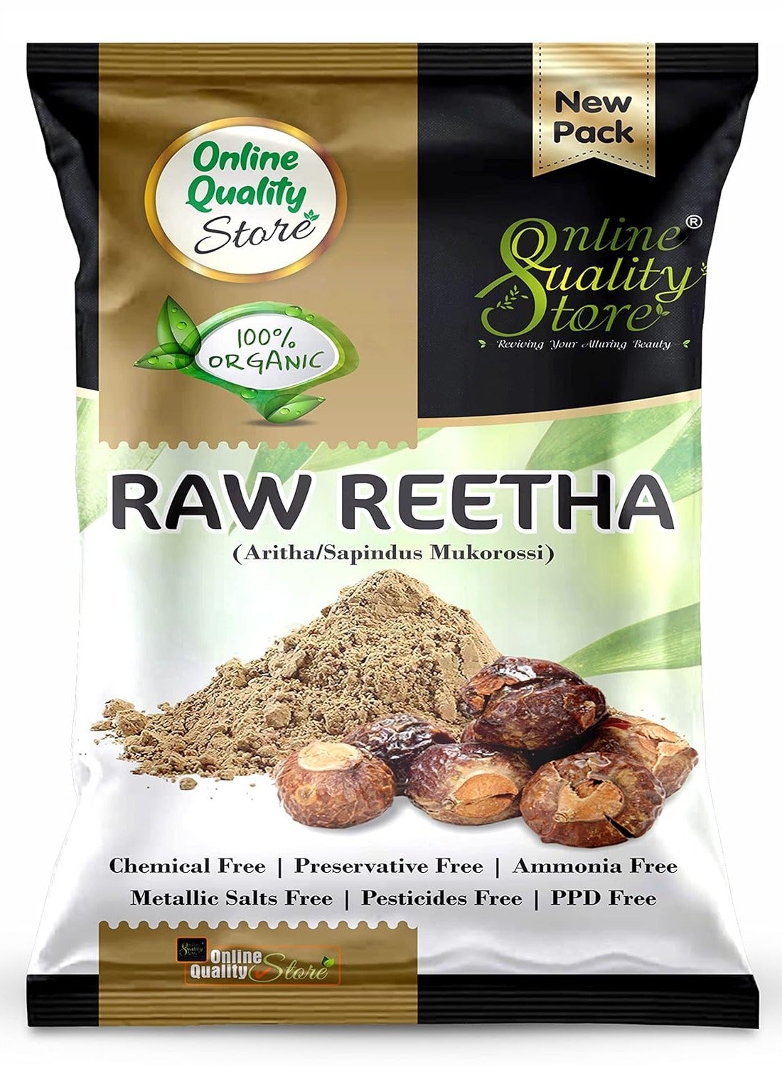 Online Quality Store Raw Reetha For Hair Natural (Ritha) Dried Form, 100g