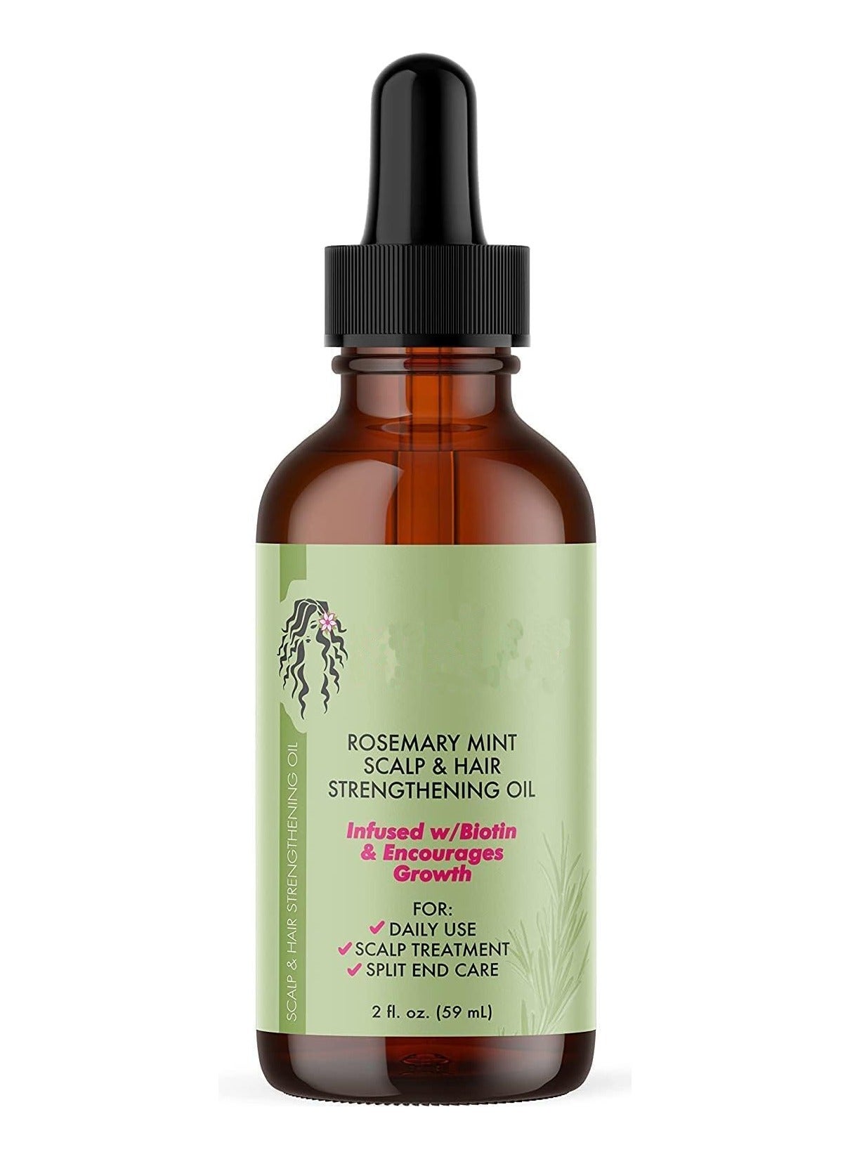 Oil for Hair Growth 2 oz, Rosemary Oil for Hair, Skin and Nails, Refreshing Rosemary Oil for Eyelash Growth and