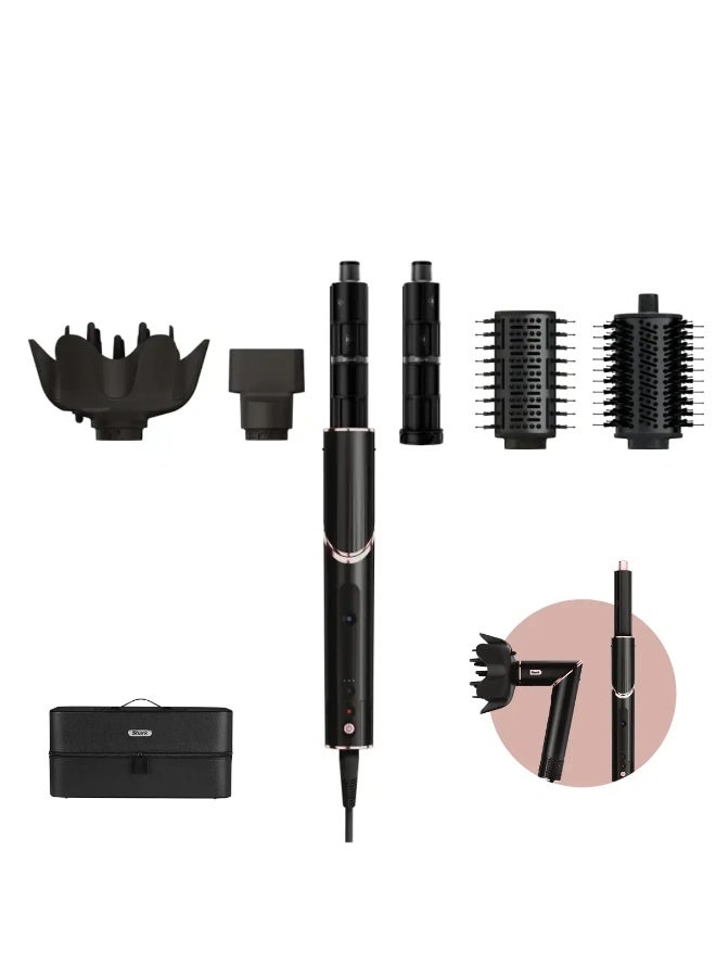 Shark FlexStyle 5-In-1 Air Styler & Hair Dryer With Auto-Wrap Curlers, Paddle Brush, Oval Brush, Concentrator, Diffuser Aand Sorage Case, No Heat Damage, Black, HD440ME
