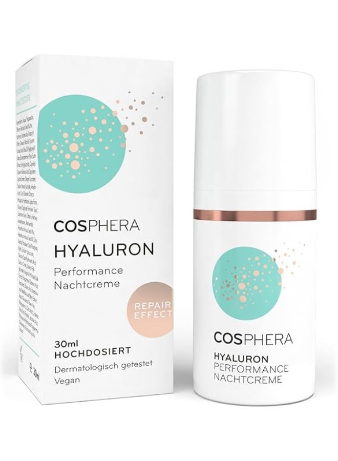 Hyaluronic Night Cream Night Cream for Wrinkles, Bags and Dark Circles 30 ml - Face Cream for Men and Women .made in germany