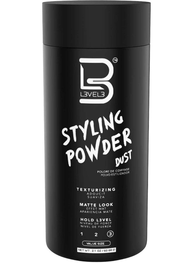Level 3 Styling Powder - Natural Look Mens Powder - Easy to Apply with No Oil or Greasy Residue (Large - 60 Grams)