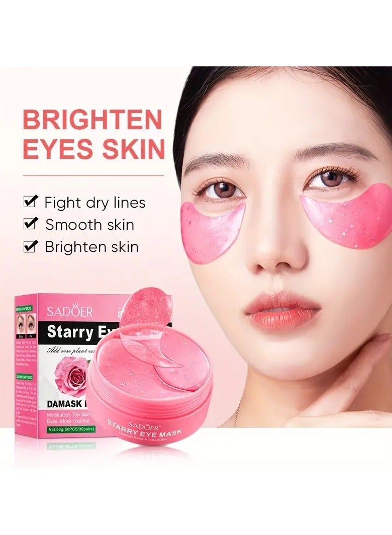 Starry Sky Eye Mask Boxed 60 Stickers/30 Pairs Bamboo Charcoal/Rose Moisturizing Improve Dark Circles Daily Care Skin Care Products