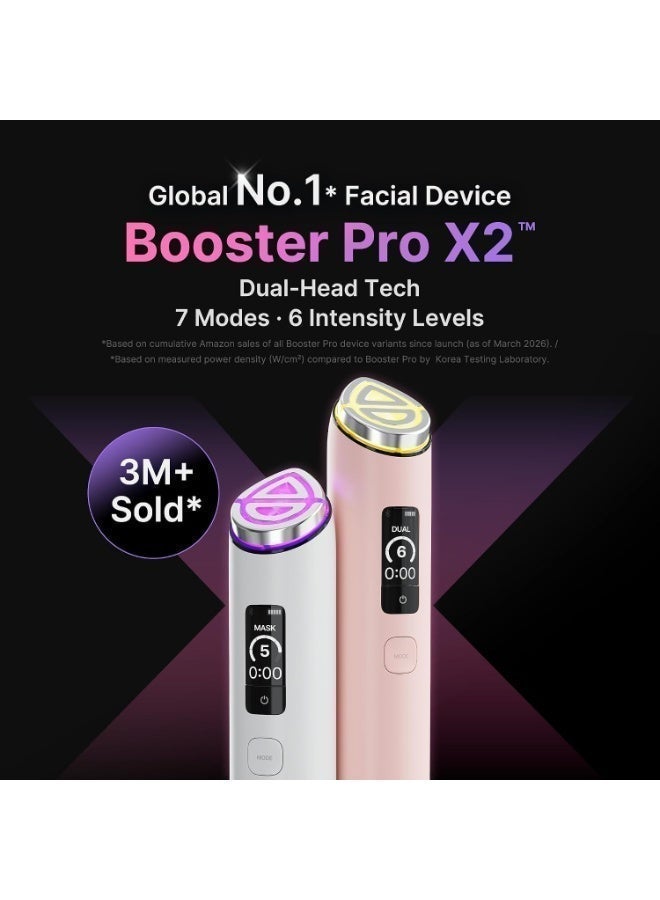 Medicube AGE-R Booster Pro X2 White | 8-in-1 Smart Facial Device | Booster Infusion, Microcurrent, EMS, Air Shot, 7-Color LED Therapy & Sonic Vibration | Dual Mode + Mask Mode, App-Controlled At-Home Skincare Tool for Pores, Firmness, Dullness & Uneven Texture - image 2