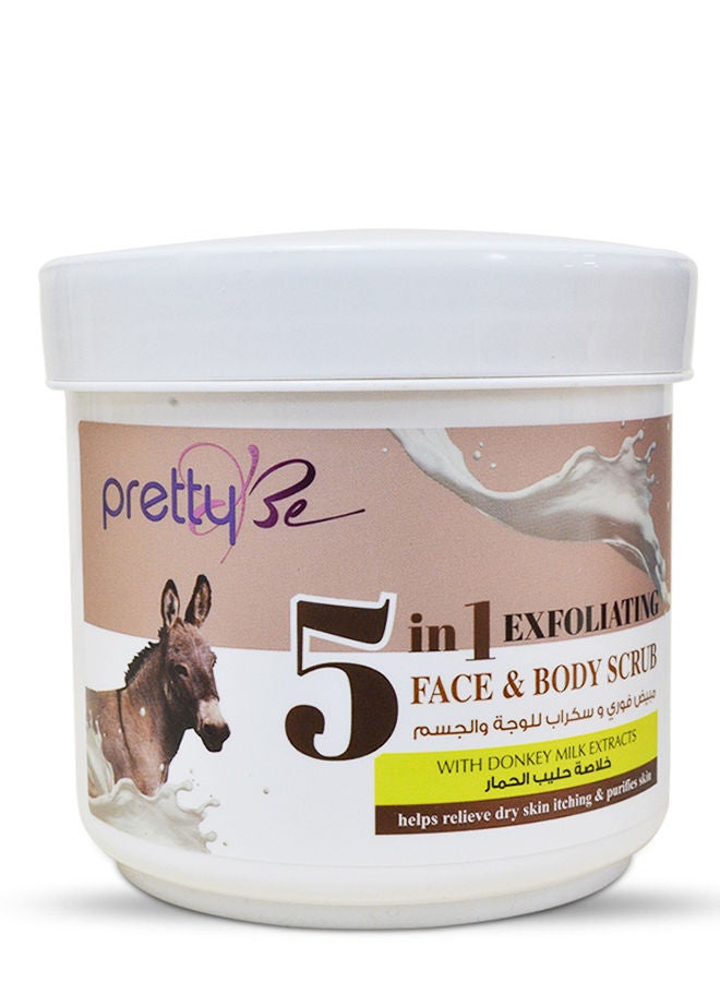 5 in 1 Exfoliating Face & Body Scrub With Donkey Milk Extracts 550ml