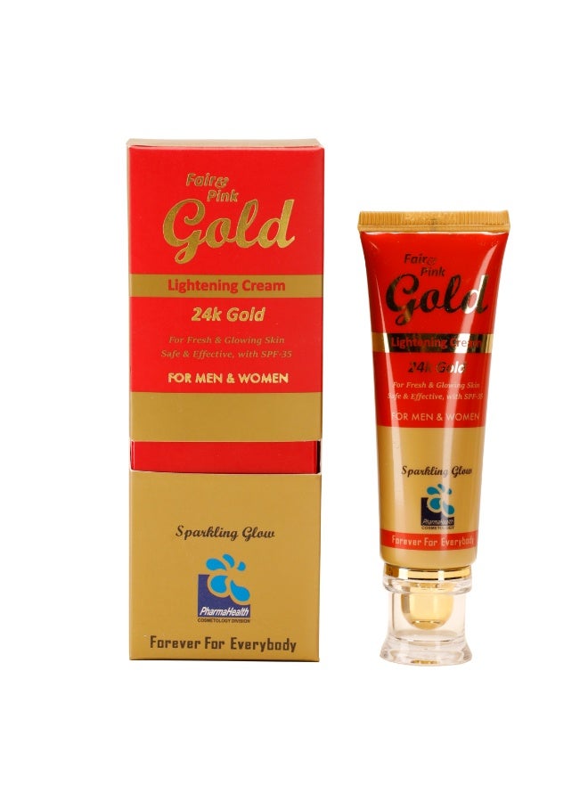 Fair and Pink Gold 24K Cream 30ml | Brightening & Firming Face Cream with Real Gold & Natural Extracts | Reduces Pigmentation, Fine Lines & Dullness for Glowing Skin