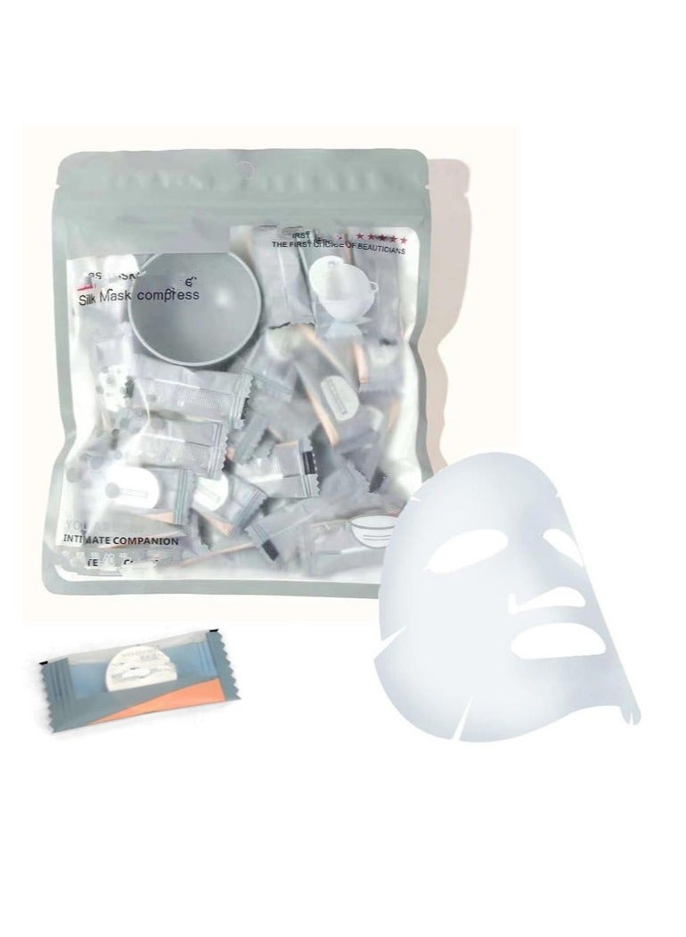 Pack of 50 Compress Face Masks, DIY Silk Mask, Face Mask Sheets,  Disposable Face Mask, DIY Cosmetic Face Care Mask, Silk Mask