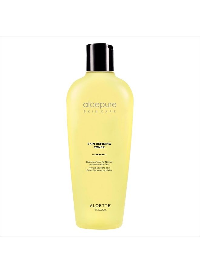 Skin Refining Toner Balancing Tonic for Normal to Combination Skin, Removes Makeup & Dead Skin, Aloe Vera & Green Tea Extract, Cruelty Free, 8 Fl Oz