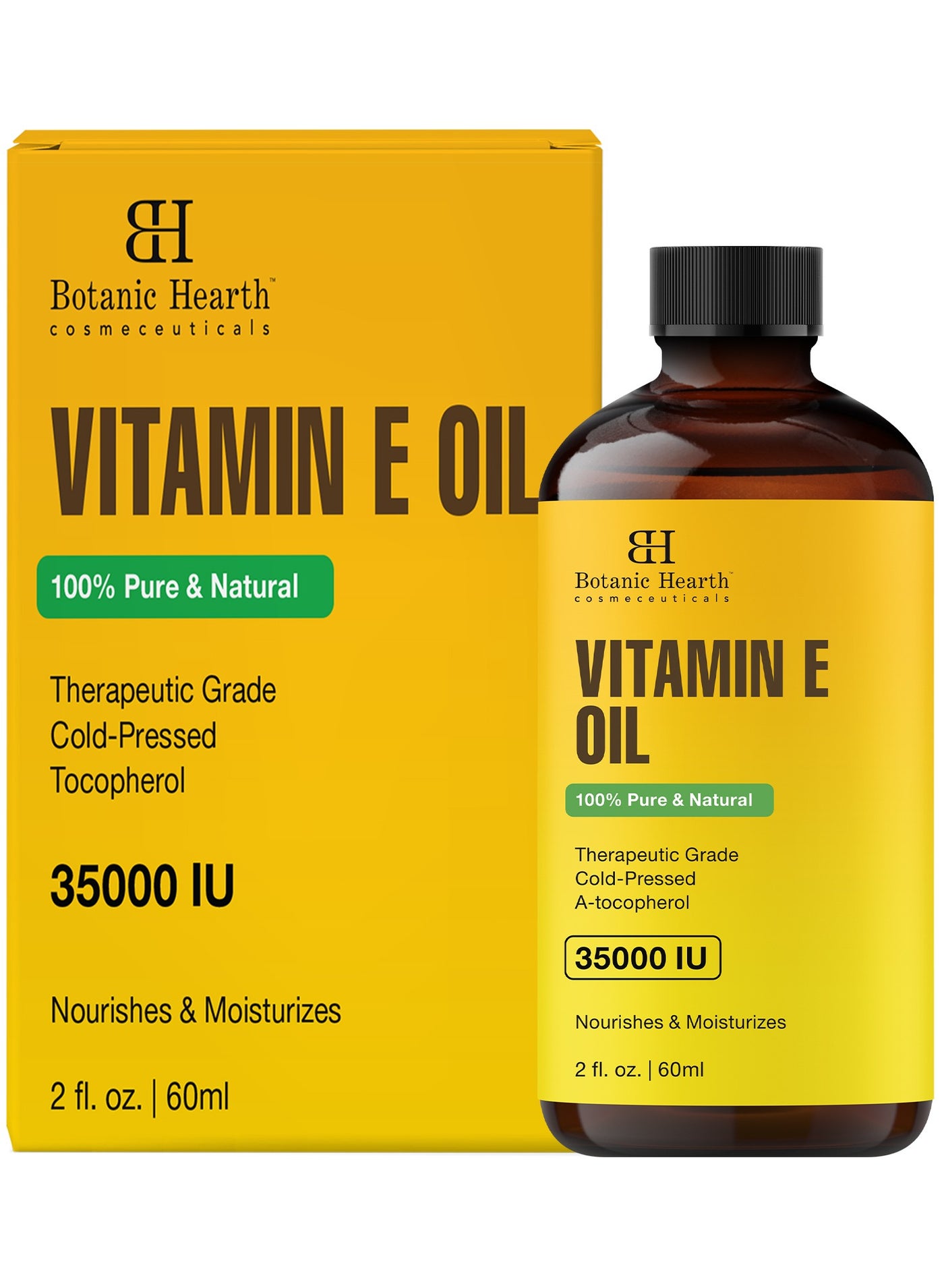 Vitamin E Oil | 100% Pure and Natural oil for Growth of Nails, Hair, Eyebrows & Eyelashes | 35,000 IU | Hair & Body Oil with Eyebrow & Eyelash Brush| 2 Fl Oz