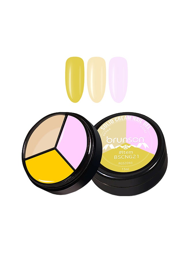 3Colors 3 in 1 Nail UV Gel Polish Cream Gel Nail Polish Soak off Solid Color Gel Nail Art Manicure Gel 15ml BSCNG21