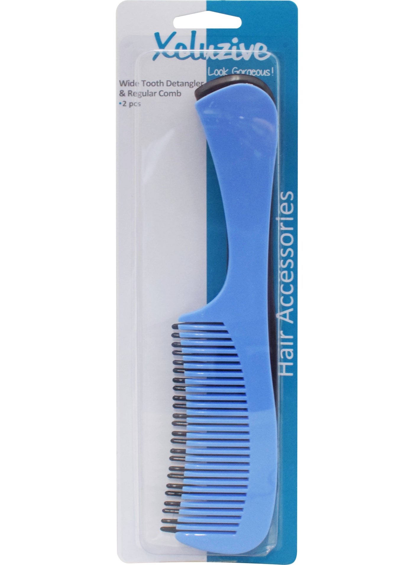 X/Z Wide Tooth Detangler & Regular Combs 2 Pcs