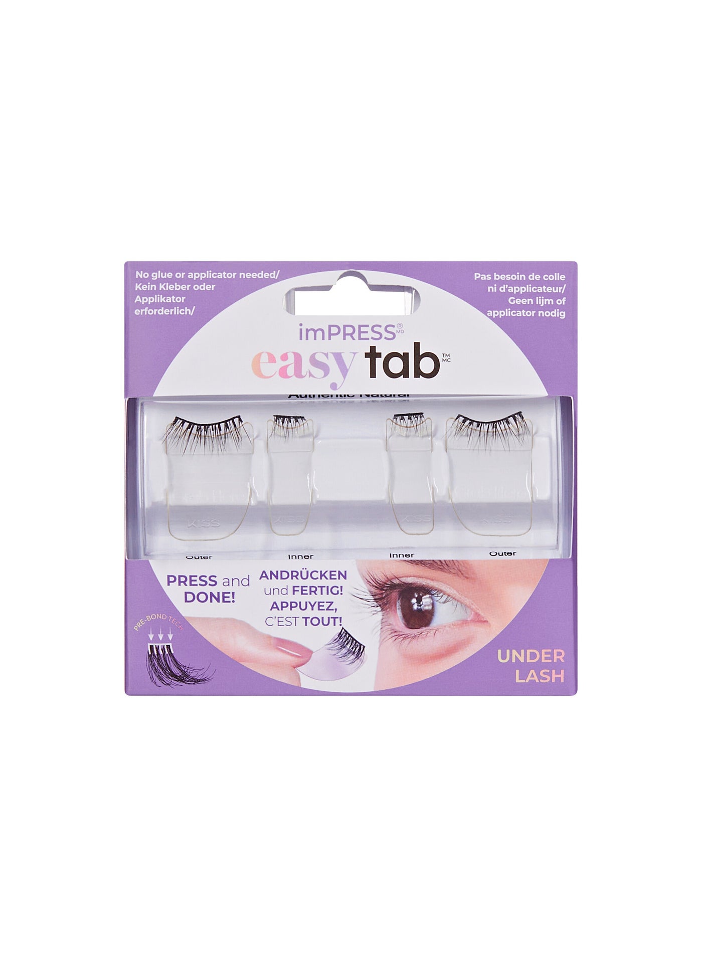 Kiss Impress Press-on Falsies Easy Tab Lashes Authentic Natural ILT02C
