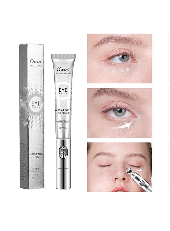 Eye Cream-Anti Wrinkle Eye Cream for Dark Circles and Puffiness Reduce Fine Lines and Wrinkles with Electric Applicator Anti Aging Line Smoothing Skin Care Treatment Daily Wrinkle Cream 20g