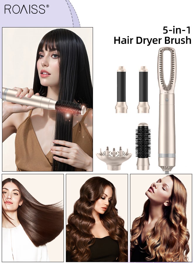 5-in-1 Hair Dryer Brush, Negative Ion Hair Care, Multiple Noise Reduction Design, 3-Speed Temperature Adjustment Hair Styling Tool, Suitable for Various Hairstyle
