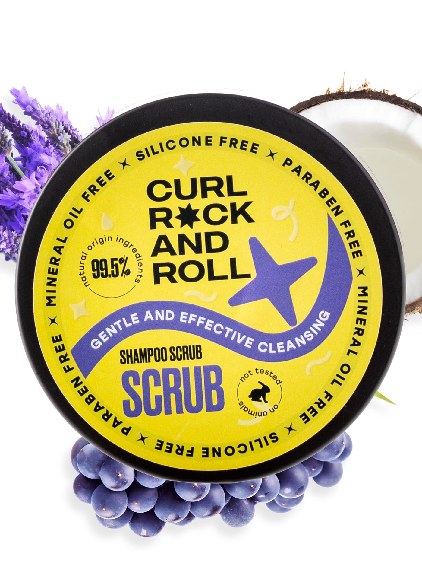 Curl Rock and Roll Scalp Scrub Shampoo for Hair - Cleanses and Volumizes - Paraben-Free, Sulfate-Free, 300 ml