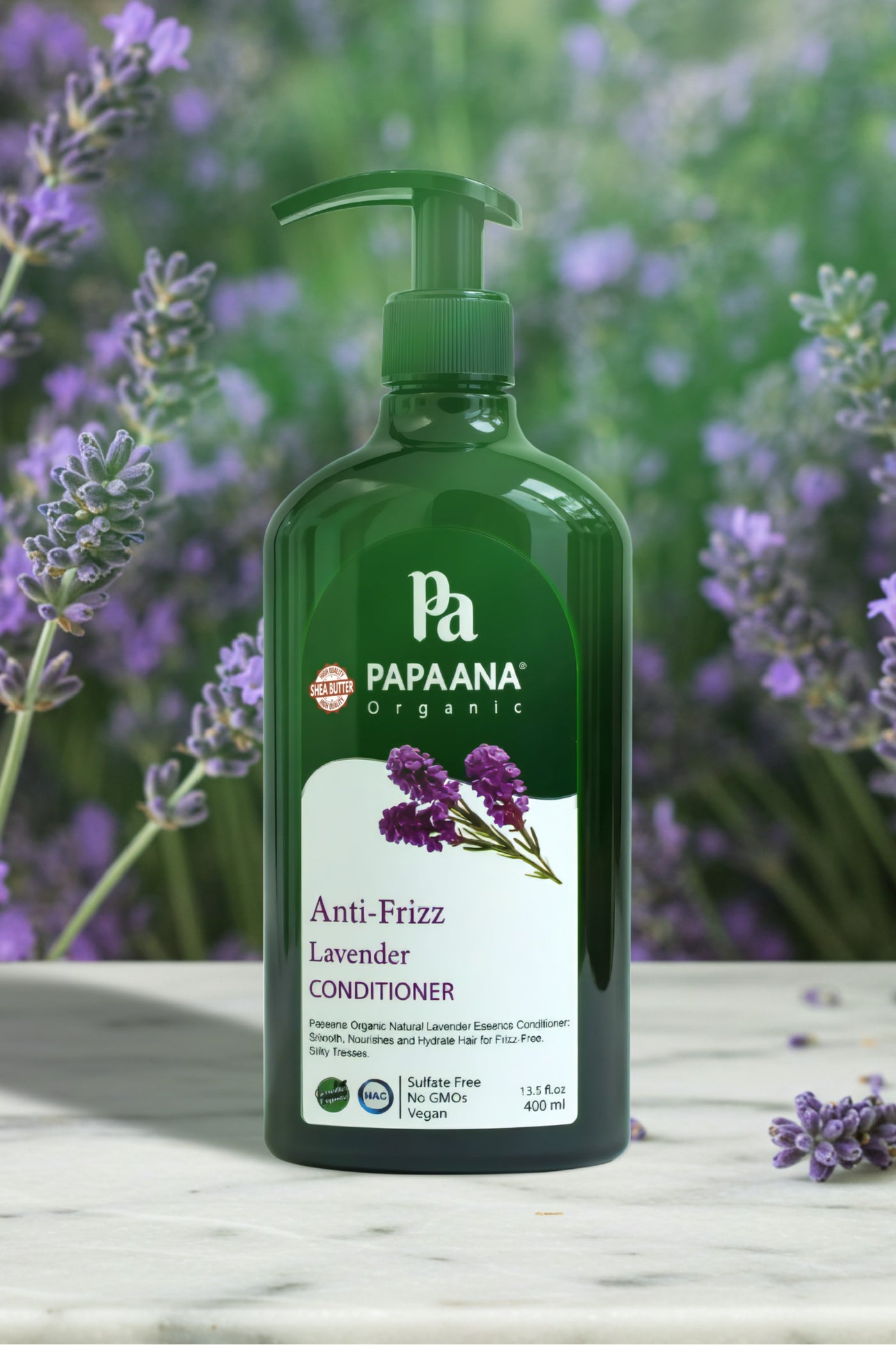 Anti-Frizz Lavender Conditioner with Shea Butter – 400ml, Frizz Control & Hydration for Smooth, Silky Hair