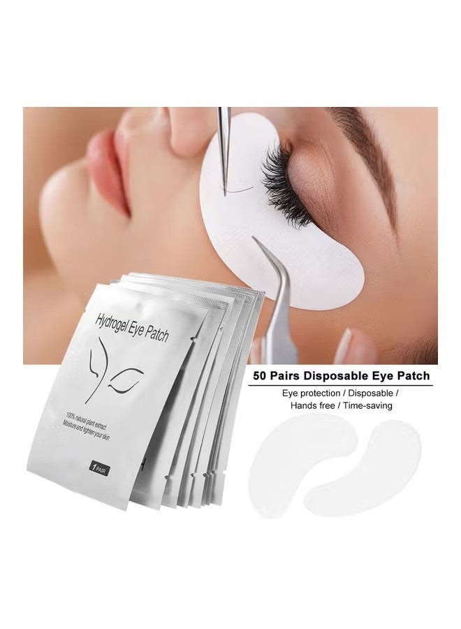 50-Pairs Hydrogel Gel Eye Pad White