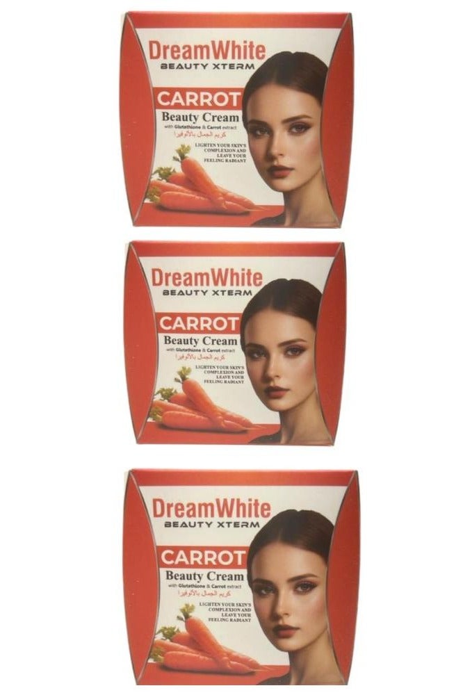 Beauty Cream Carrot For Brightning With Glutatione And Carrot Extract 3 Pcs