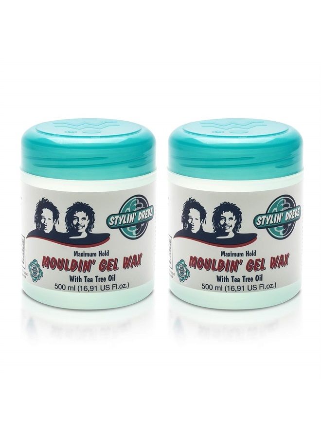 Mouldin' Gel Wax with Tea Tree Oil - Twist n Lock - Maximum hold (500 ml, Pack of 2)