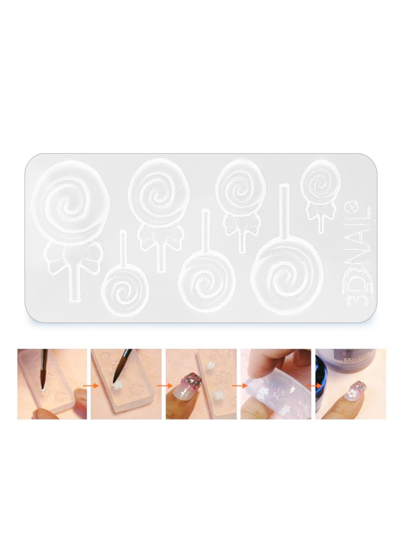 Nail Carving Mold, Nail Art Templates 3D Silicone Nail Art Decoration Mold, Uv Nail Art Template Bear Pattern Decals Nail Diy Tools, Professional Natural And Artificial Nails Tools