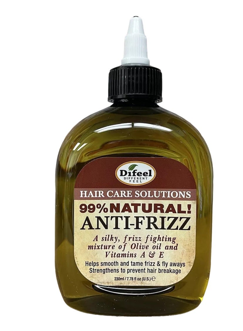 99% All Natural Anti-Frizz Hair Oil with Olive Oil Vitamins A and E 230ml