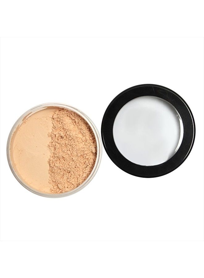 Translucent Powder Loose Setting Powder Foundation Face Powder Oil Control Makeup Cosmetic Mineral Formula Oil Control W/Puff 0.63 OZ Natural (2#)