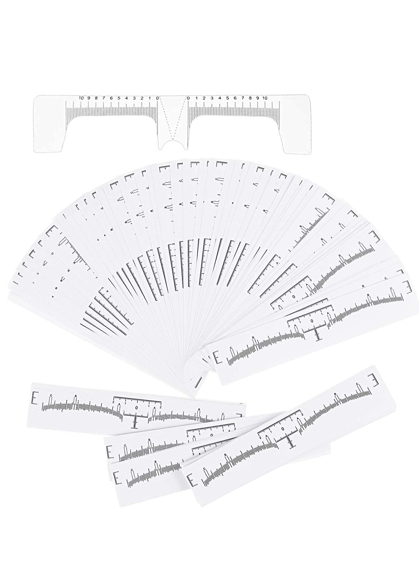 100 Pieces Disposable Eyebrow Ruler Sticker