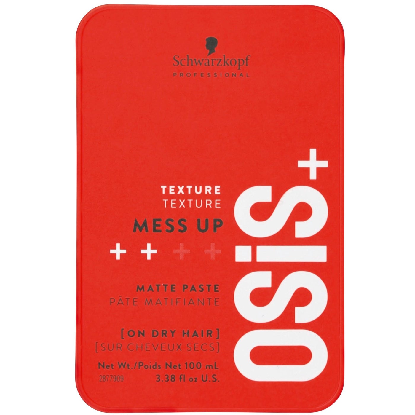 OSiS+ Mess Up Matte Texture Paste, 3.38 oz â€“ Medium Hold, Dry Moldable Styling Paste - Flexible & Reworkable Styling for Defined and Messy Hair Looks