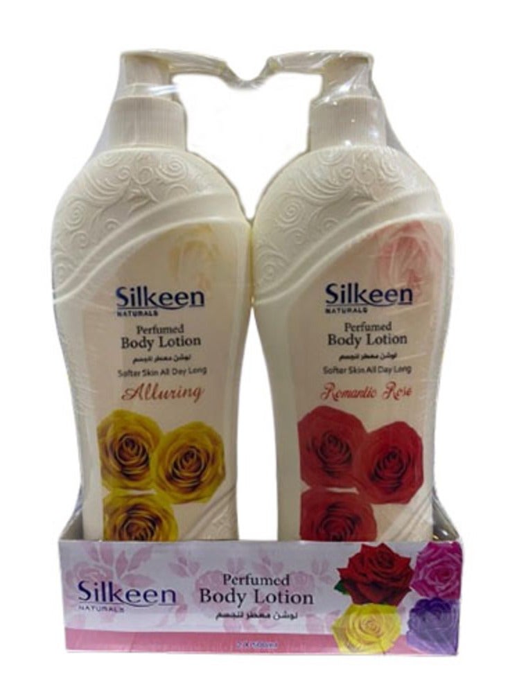 Naturals Perfumed Body Lotion Alluring & Romantic Rose Long-Lasting Fragrance - Softer Skin All Day Long - 2 x 500 ml