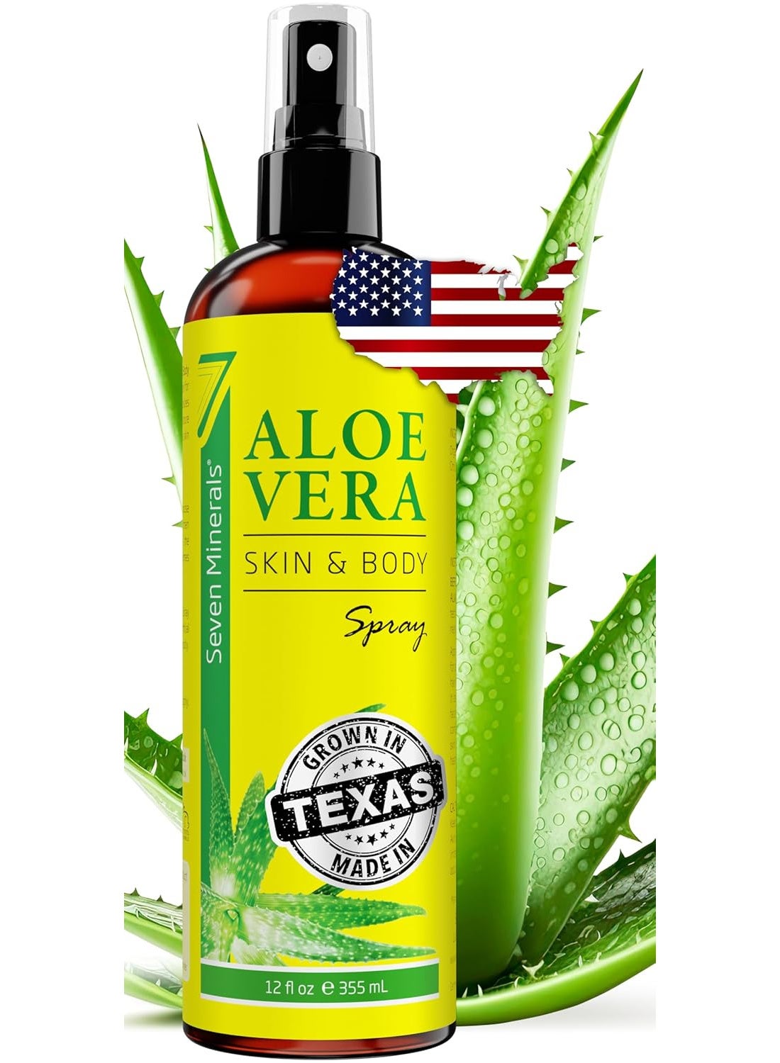 Organic Aloe Vera Spray for Body & Hair 12 fl oz
