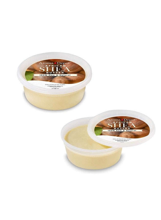 Raw African Shea Butter 8 Oz. Container Ivorywhite Grade A 100% Pure Natural Unrefined Fresh Moisturizing. Ideal For Dry And Cracked Skin. Can Be Use In Body Hair And Face. (2 Pack)