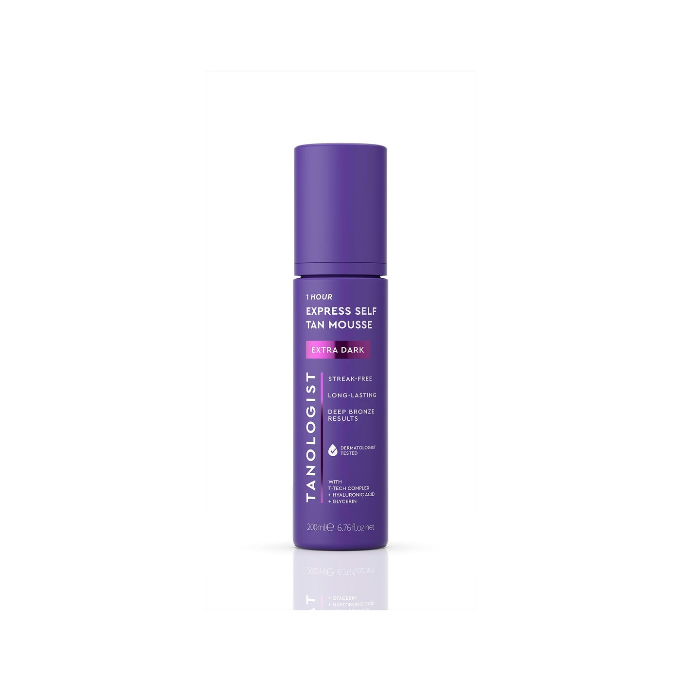 Tanologist Extra Dark Self Tan Mousse, Clear Self-Tanning Mousse, Streak-Free, Natural Glow, No Fake Tan Smell Or Orange Tone, Long Lasting, Clean Ingredients, 6.76 fl. oz/200 ml Bottle