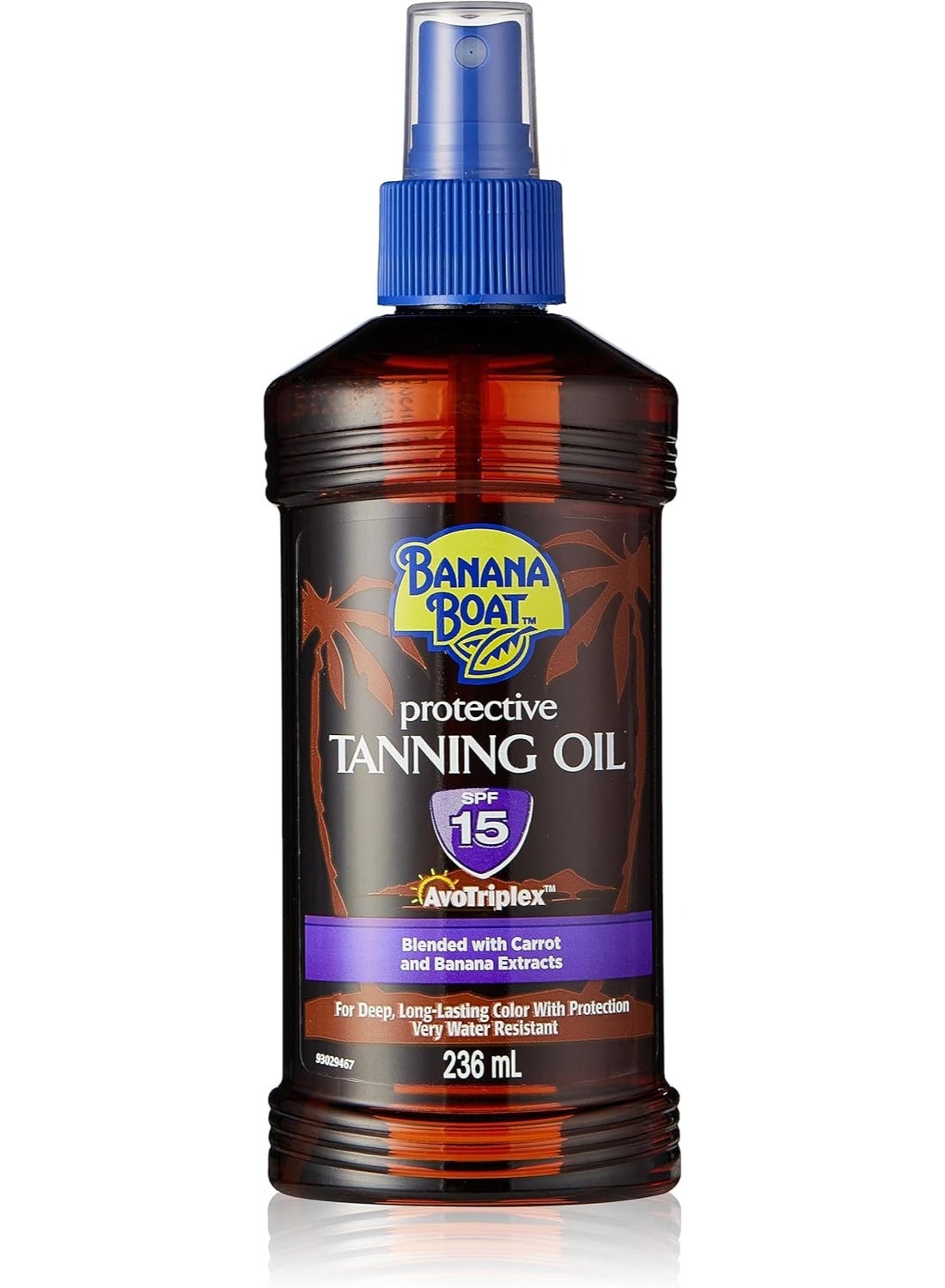 Protective Tanning Oil Spf15 Carrot & Banana Extracts Deep Long Lasting Color Water Resistant Leaves Skin Feeling Silky Soft Avotriplex Formula Helps Prevent Sunburn 236 ML