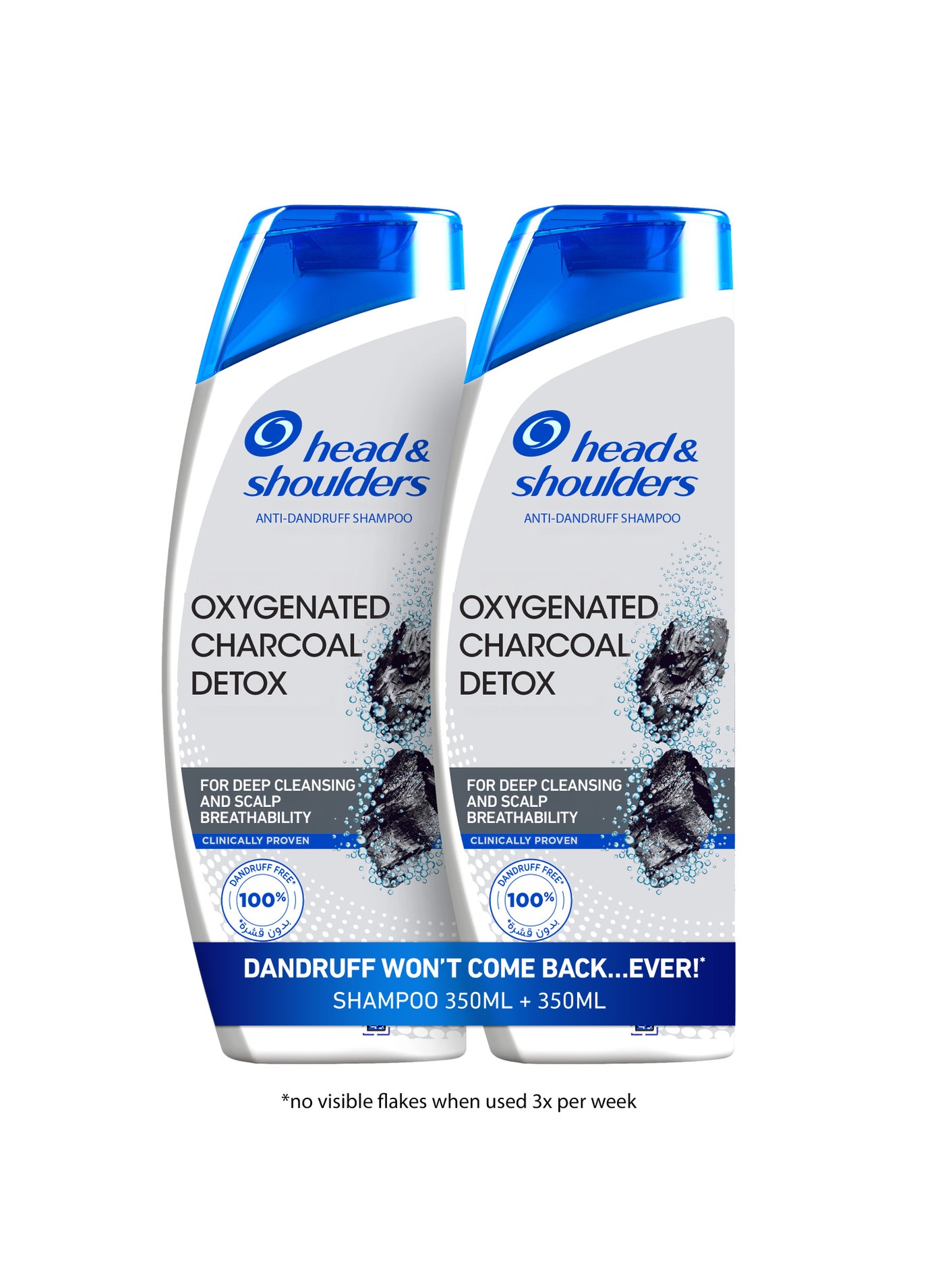 Charcoal Detox Anti-Dandruff Shampoo Clinically Proven With Active Ingredient Piroctone Olamine 350ml +350ml