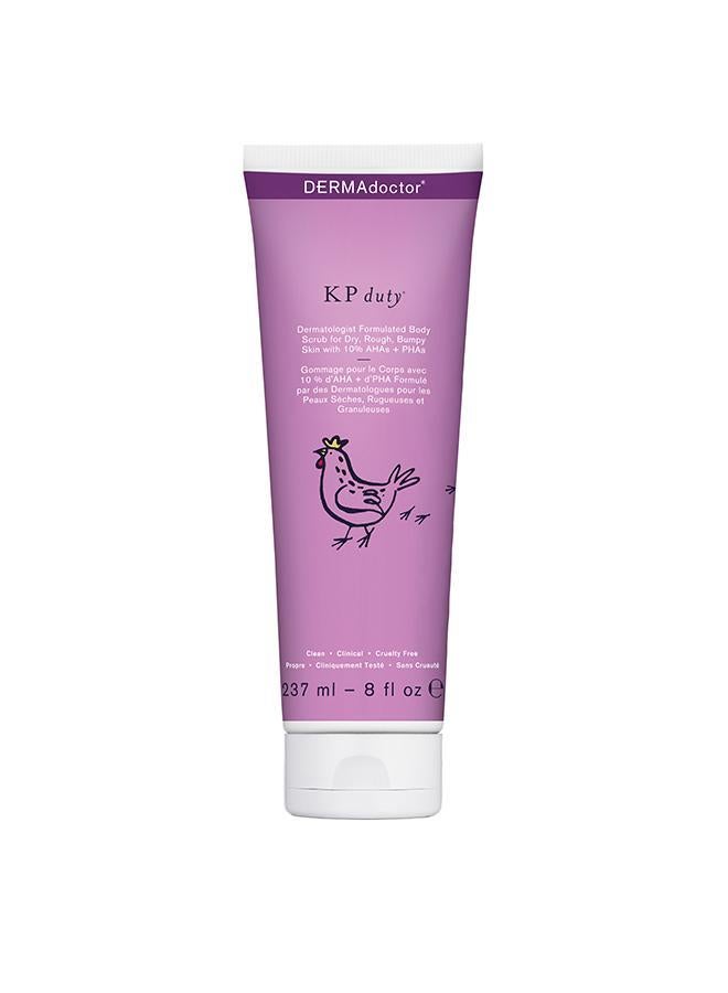 KP Duty Exfoliating Body Scrub for Dry, Rough Skin & Keratosis Pilaris with 10% AHAs + BHAs 237 mL
