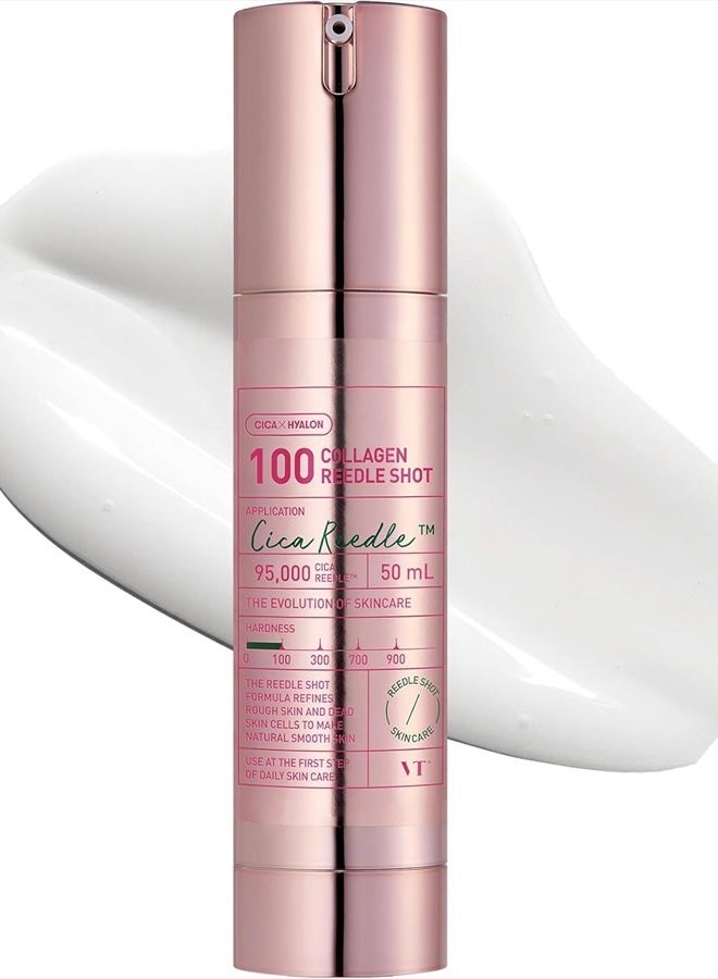 VT Cosmetics Collagen Reedle Shot 100, Firming & Elasticity, Centella-Asiatica, Low Molecular Collagen for All Skin Types, Refreshing Texture with Rich Moisture 1.69Fl Oz(50ml)