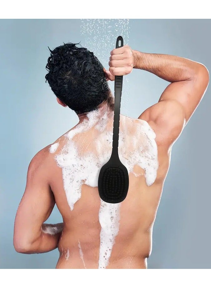 Back Scrubber For Shower, Long Handle Bath Shower Brush, Soft Back Cleaner Washer, Body Bath Brush For Women And Men, Bathroom Shower Accessories