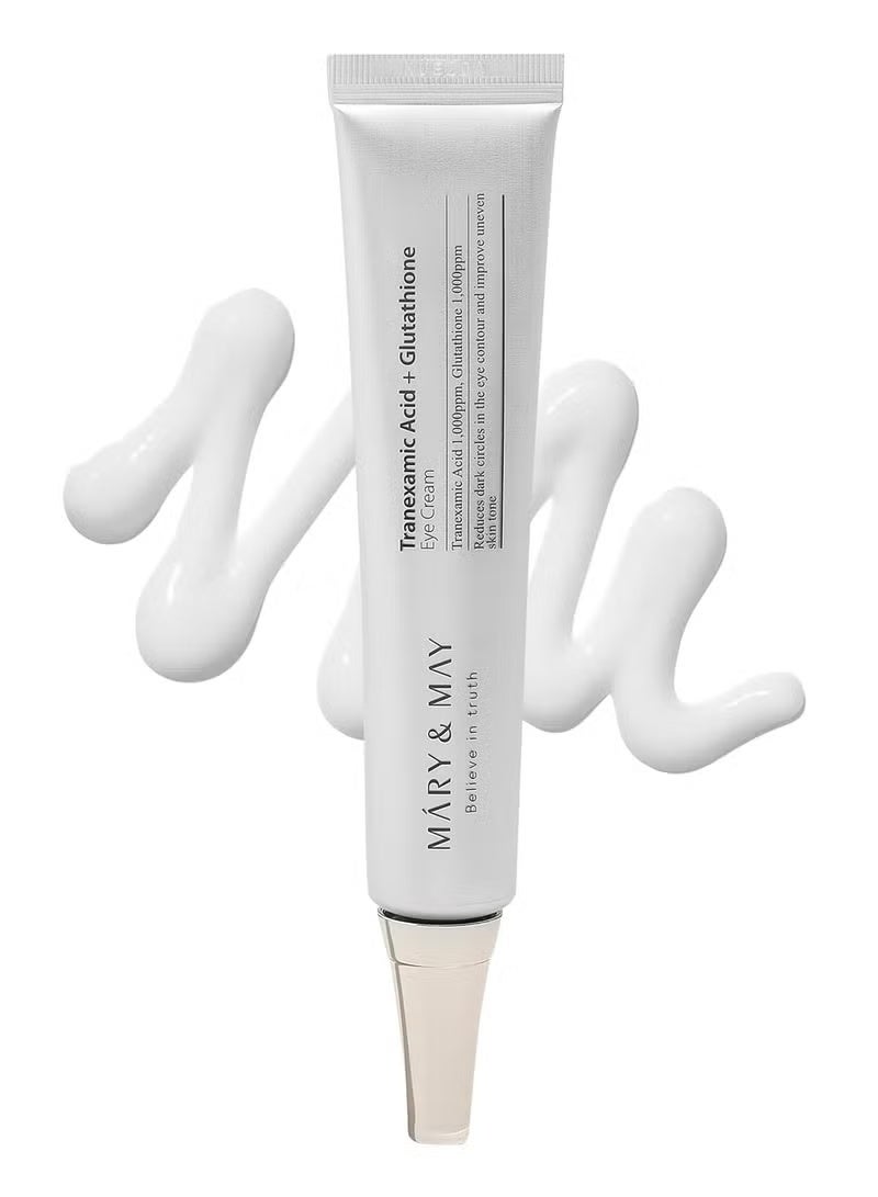 Tranexamic Acid + Glutathione Eye Cream 30g - Brightening & Hydrating Eye Cream for Dark Circles and Fine Lines - Vegan, Cruelty-Free Korean Skincare