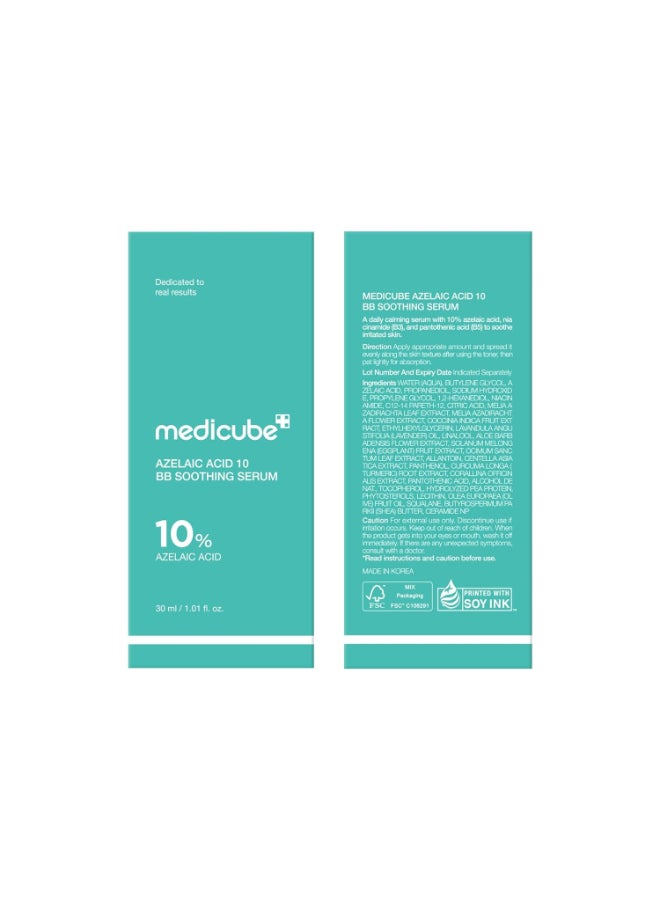 Medicube Azelaic Acid 10 Soothing Serum Clarifying Troubled Oily-Prone Skin B3 B5 Post-Blemish Tone Care 30ml