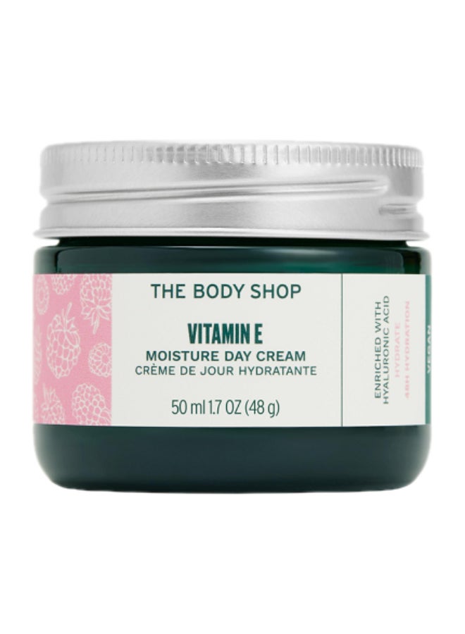 Vitamin E Moisture Day Cream – Hydrating Face Moisturiser with Hyaluronic Acid, Vitamin E & Raspberry Seed Oil | Boosts Skin Hydration for 48 Hours, Restores Moisture, Improves Skin Radiance | Lightweight, Fast Absorbing, Suitable for All Skin Types, 50 ml