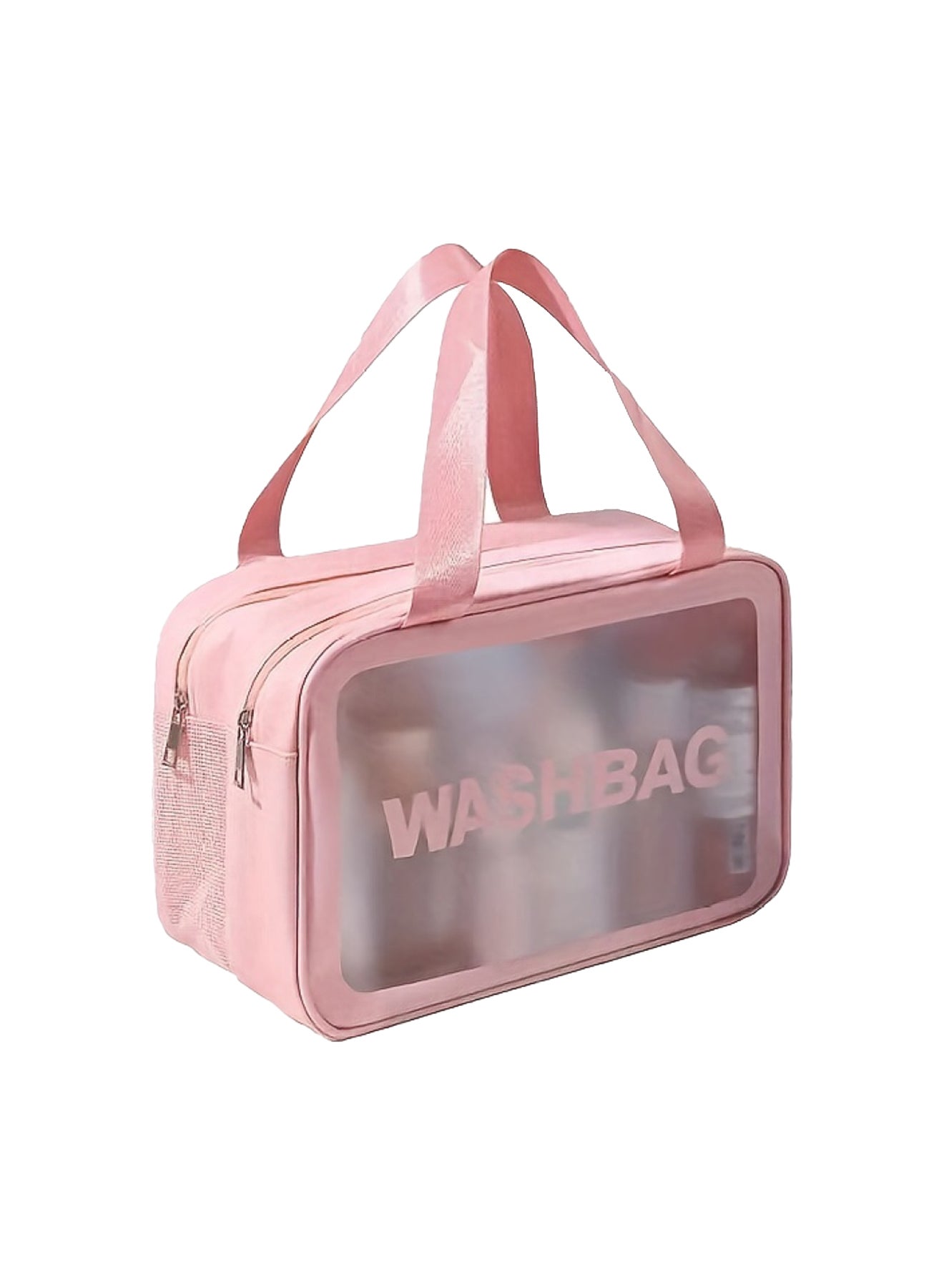 Large Capacity Waterproof Makeup Bag with Double-Layer Finishing Storage And Zipper Handle For Travel And Skin Care Products