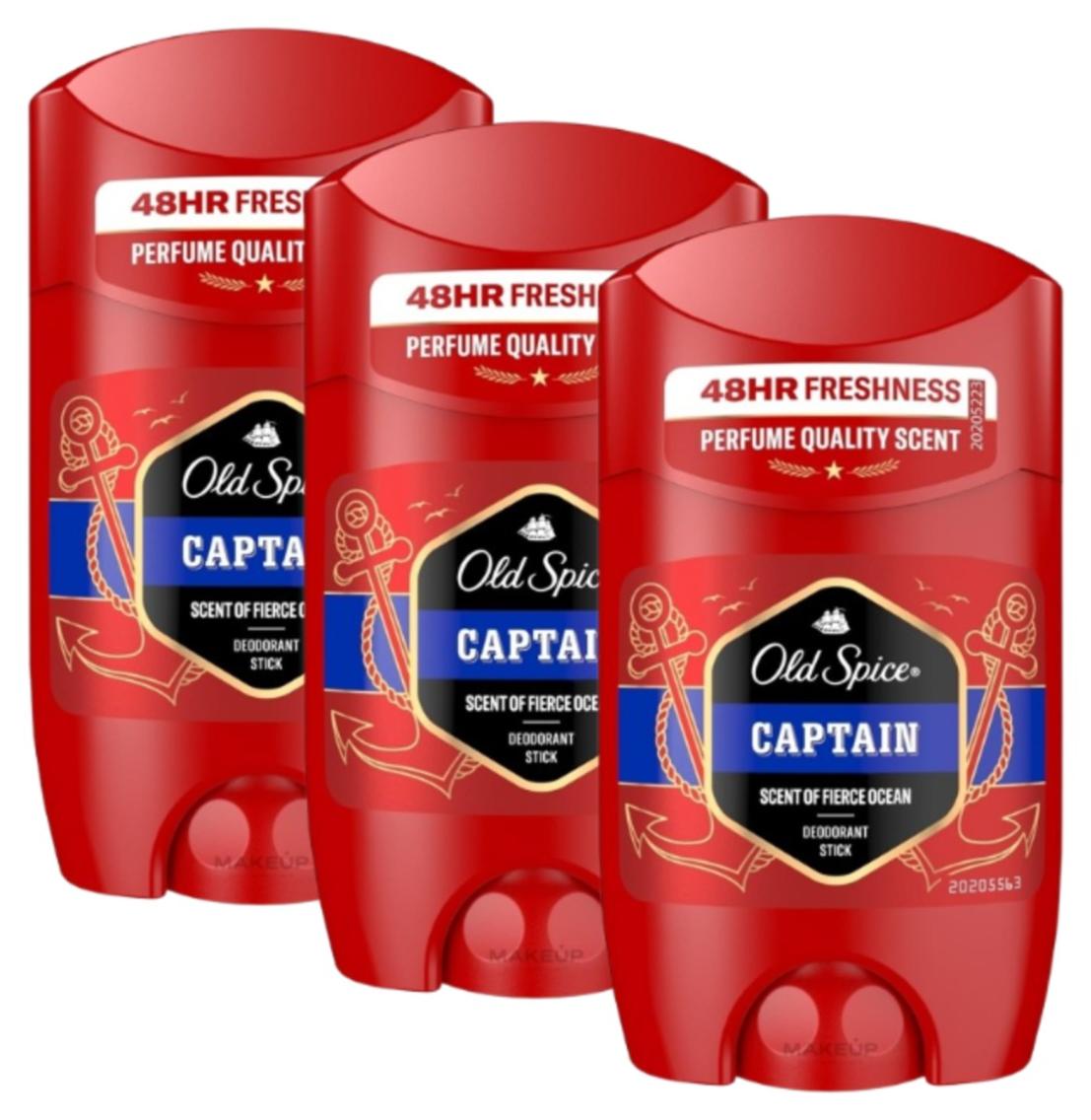 Captain Deodorant Stick For Men 50ml (Pack of 3pcs)