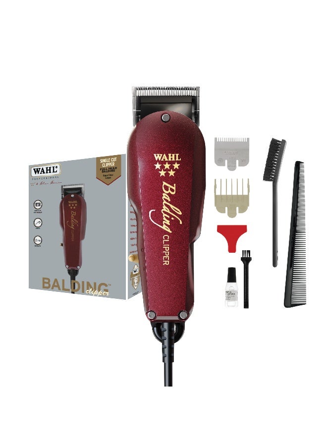 Wahl Professional 5 Star Balding Clipper | Corded | 2 Attachment Combs |Balding Blade | 3 Pin - GCC